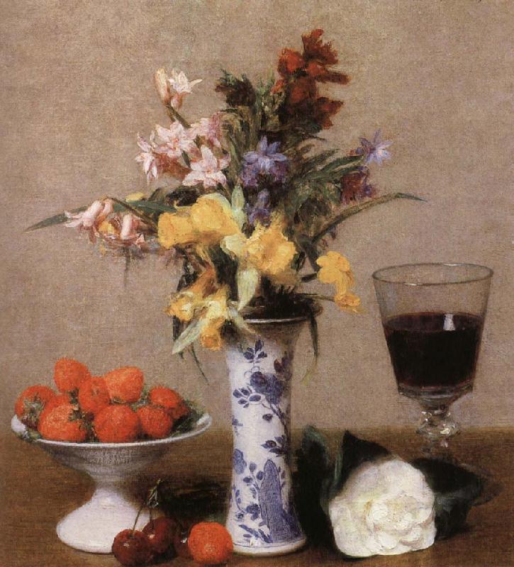 Henri Fantin-Latour Still lIfe with Flowens and Fruit Sweden oil painting art